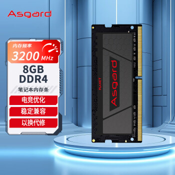 阿斯加特（Asgard）8GB DDR4 3200 笔记本内存条 列-精选颗粒/稳定兼容