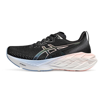 亚瑟士asics新款novablast4女子反光夜跑轻量回弹跑鞋减震运动鞋黑色