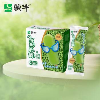 蒙牛 绿色心情低糖绿豆沙冰淇淋 70g×8支