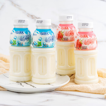 八喜小洋人经典款妙恋乳酸菌饮品345ml*15瓶原味草莓味儿童早餐饮料