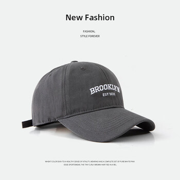 简时行帽子男大头围韩版复古鸭舌帽女显脸小软顶棒球帽潮百搭透气遮阳帽 灰色 均码