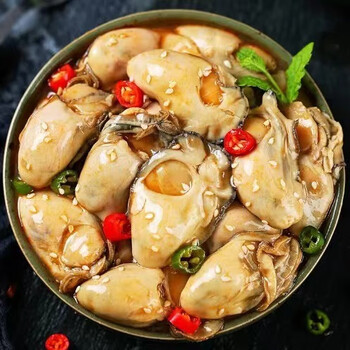 新起生蚝罐头即食新鲜现剥生蚝肉罐装麻辣小海鲜海鲜熟食蒜蓉生蚝 蒜蓉 生蚝 100g*6罐