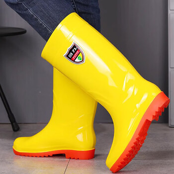 回力雨鞋男士高筒防水防滑胶鞋防化学品耐酸碱雨靴水鞋29-1 黄色 36 