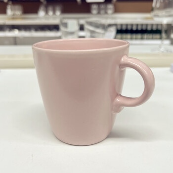 生态宜家大杯咖啡杯哑光马克杯茶杯水杯瓷杯牛奶杯子淡粉红色