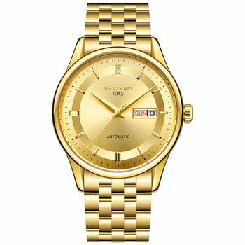 威顿(veadons)手表男士机械表 男表 全自动商务防水双日历钢带男式