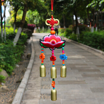 云南民族风铃挂饰门饰创意女生卧室中国结特色手工艺品铜铃铛挂件 4长