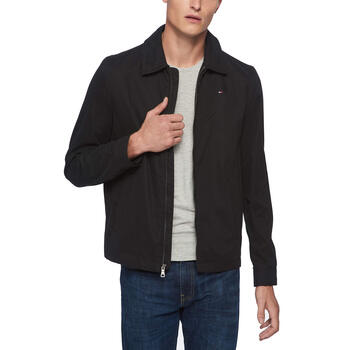 Tommy Hilfiger 汤米·希尔费格 男士休闲棉质轻质高尔夫夹克 商务运动通勤外套 Black Large