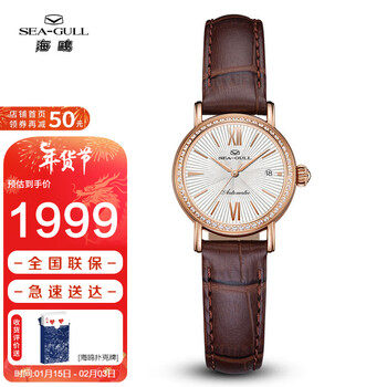 海鸥（SEAGULL）手表女士自动机械表 女表礼物 单日历女士腕表319.17.1046L