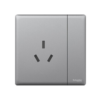 施耐德珍铂系列烟云灰一开三孔16A 插座NP115_16CS_SL_C1