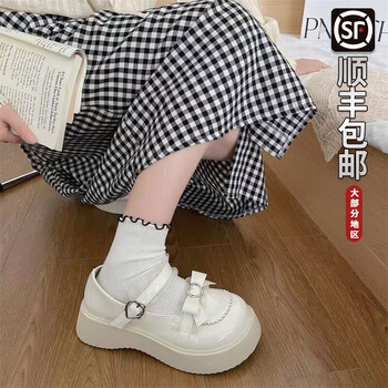 小回力家甜美蝴蝶结玛丽珍小皮鞋女2024春季新款lolita英伦洛丽塔单