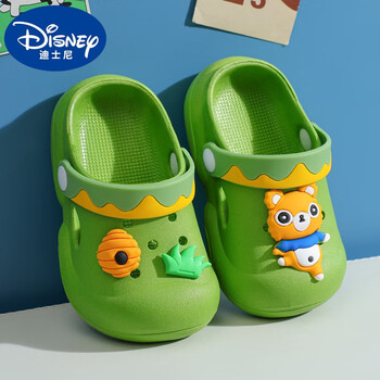 2024夏季宝宝洞洞鞋软底女童卡通幼儿室内家居拖鞋绿色内长16cm2526码