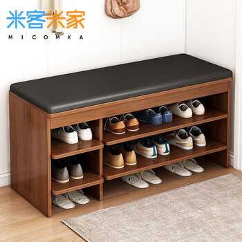 米客米家（MIKEMIJIA）鞋柜换鞋凳子家用门口简易置物架出租屋用多层鞋子收纳架可坐鞋柜 店长款-可拆卸款|80*32*52CM