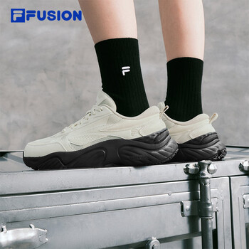 斐乐（FILA）FUSION潮牌CONCH DX机能潮鞋女秋新款海螺鞋跑步鞋 奶白/朴灰-GM 36