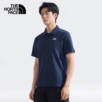 北面The North Face北面短袖Polo男女户外舒适透气8EY7 藏青色8K2 S