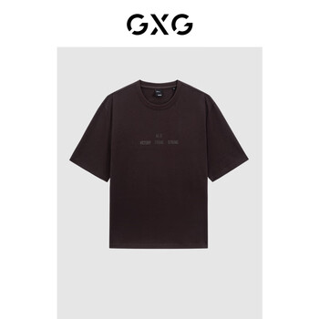 GXG男装 商场同款多色字母图案短袖T恤 24年夏季新品G24X442027 棕色 L