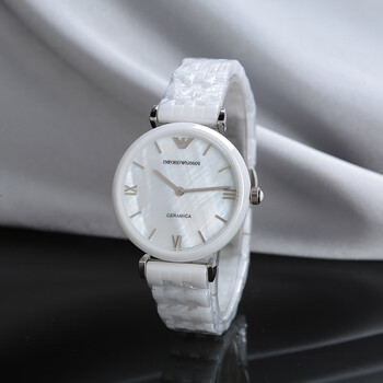 艾尚表 armani阿玛尼手表时尚潮流贝壳面陶瓷女表 ar1485 ar1486 ar