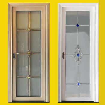 卫生间门窗厕所卫浴门定制铝合金门厨房门室内门钢化玻璃彩铝门 尺寸