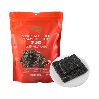 麦臻选【麦德龙超市】无糖黑芝麻酥袋装便携传统中式糕点低甜500g