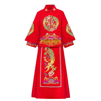 殡葬用品真丝纯棉老年人冲喜七件套唐装装死人服寿衣