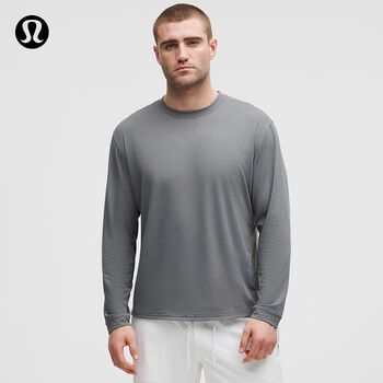 lululemon丨EasySet™ 男士训练长袖 T 恤  速干芯吸 LM3FUFS 太阳灰 M