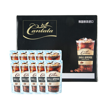 乐天 （LOTTE）康塔塔黑咖啡味饮料 230ml*10袋/盒 家庭装 韩国原装进口