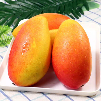 果迎鲜贵妃芒果 新鲜水果 海南热带红金龙小贵妃芒 芒果 单果60-100g 净重4.5斤整箱5斤装