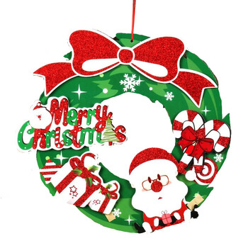 圣诞糖果装饰品立体花环 3d纸花环墙壁装饰贴 商场酒店装饰橱窗贴 zhy