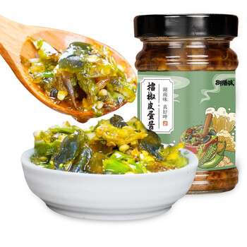 御膳味擂辣椒皮蛋酱湖南特色特产凉菜下饭拌饭辣椒酱调味料火烧虎皮