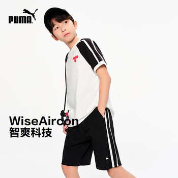 PUMA彪马官方正品 新款儿童夏季短袖套装凉爽舒适吸湿速干 黑色90001 110