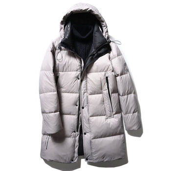 趣韩流波斯顿羽绒服800蓬松200g鹅绒加厚抗寒保暖潮流男士中长款连帽
