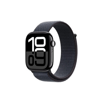 Apple Watch Series 10 智能手表46毫米亮黑色铝金属表壳浓墨色回环式运动表带【GPS款】MX283CH/B