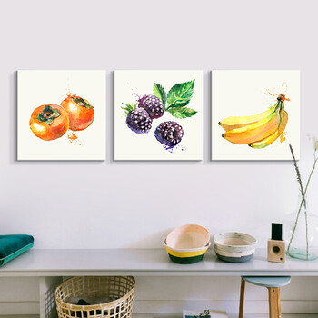 餐厅装饰画餐厅墙面装饰现代简约小清新水果挂画饭厅草莓食物壁画q