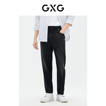 GXG 男装  长裤牛仔裤宽松锥形小脚凉感薄款 夏季 黑色1