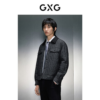 GXG 奥莱  续能棉黑色翻领夹克 23年冬季GEX12126864 黑色 170/M
