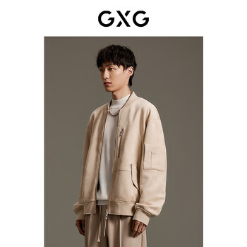 GXG男装 简约经典夹克外套 2023年秋季新款GEX12114373 卡其色 M