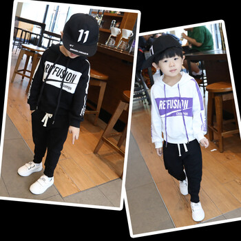 【京东优选】男童拼接卫衣儿童毛圈卫衣棉2019秋装新款男童中大童拼接