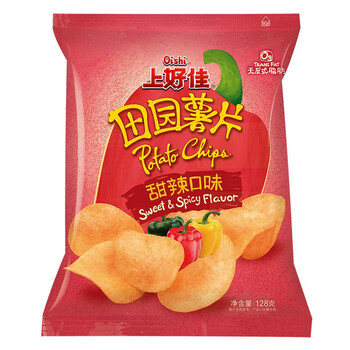 上好佳休闲膨化零食甜辣味薯片128g