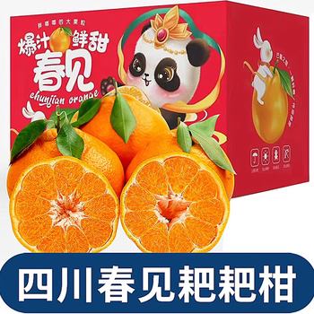 MZPLOI四川春见耙耙柑 4.5斤装净重4斤 下单拍2份合发一箱 当季春见耙耙柑3 4.5斤装净 重4斤单 果80mm+/