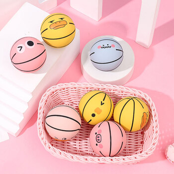 京佳可爱卡通表情6cm小篮球橡胶弹力球迷你橡胶空心高弹力玩具球儿童