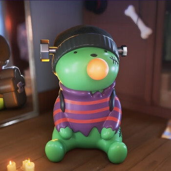 现货repolar吐泡泡怪可爱派对万圣节盲盒潮玩手办公仔礼物 泼莱肯斯坦