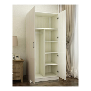 置物柜小大容量子置物储物多层衣柜收纳柜两开门格整理柜大人 暖白色