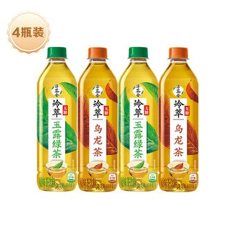 可口可乐 Coca-Cola 淳茶舍铁观音乌龙玉露绿茶冷萃无糖茶 480ml*4瓶装 迪丽热巴代言