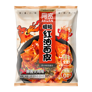 阿宽粗粮红油面皮荞麦麻酱火鸡面干拌方便泡面冲泡速食120g*1袋装
