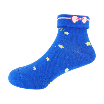jinglebae儿童袜子女童中筒袜宝宝袜折口柔软舒适精梳棉四季款 蓝色