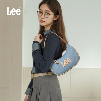 Lee 飞织丹宁腋下包 斜挎新月包 浅牛仔蓝