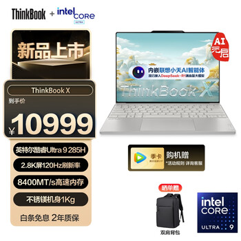 联想ThinkBook X 2025不锈镁限定款(酷睿Ultra9 285H 32GB 1TB)