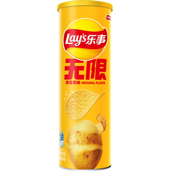乐事(Lay's)无限薯片 醇香原味104g 罐装 膨化食品 零食 休闲食品