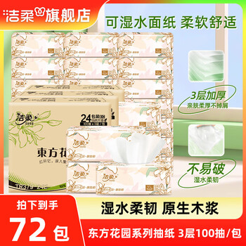 洁柔 东方花园 3层 100抽*72包* 3箱