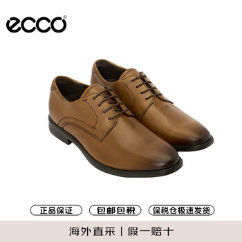 爱步(ECCO)男士商务皮鞋 正装鞋德比鞋 621634 01112棕色 42