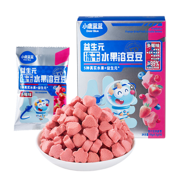 小鹿蓝蓝新版益生元冻干水果溶豆豆多莓味 冻干宝宝零食溶豆儿童零食 18g